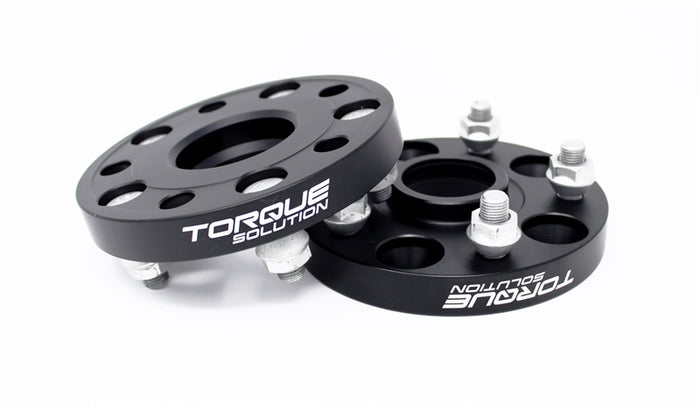 Torque Solution Forged Aluminum Wheel Spacer 5x114.3 20mm Black Pair - 2005-2021 Subaru STI / 2015-2021 WRX / 2019-2024 Forester / 2014-2024 Outback
