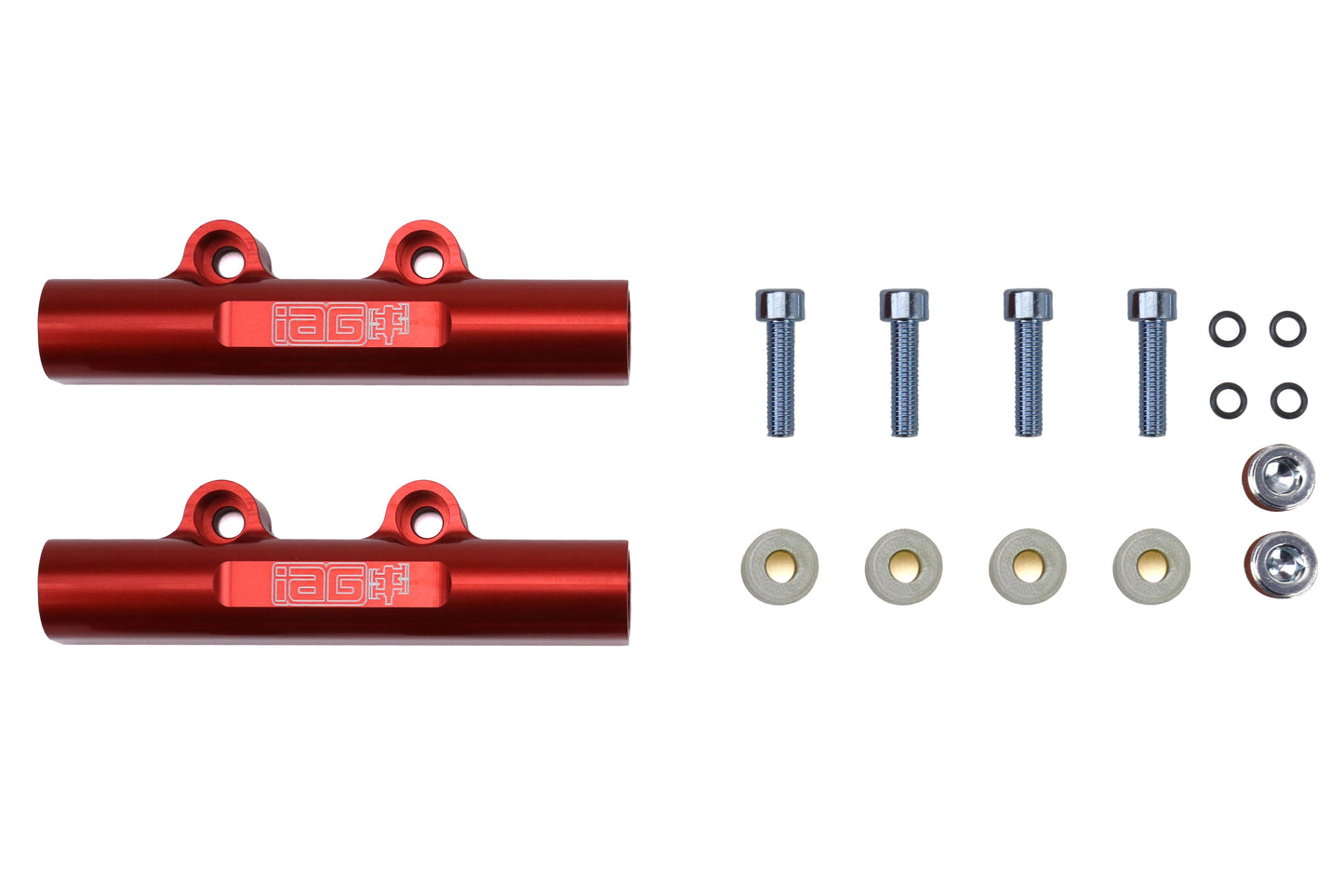 IAG V3 Top Feed Fuel Rails Red - Subaru Models (inc. 2002-2014 WRX / 2007+ STI)