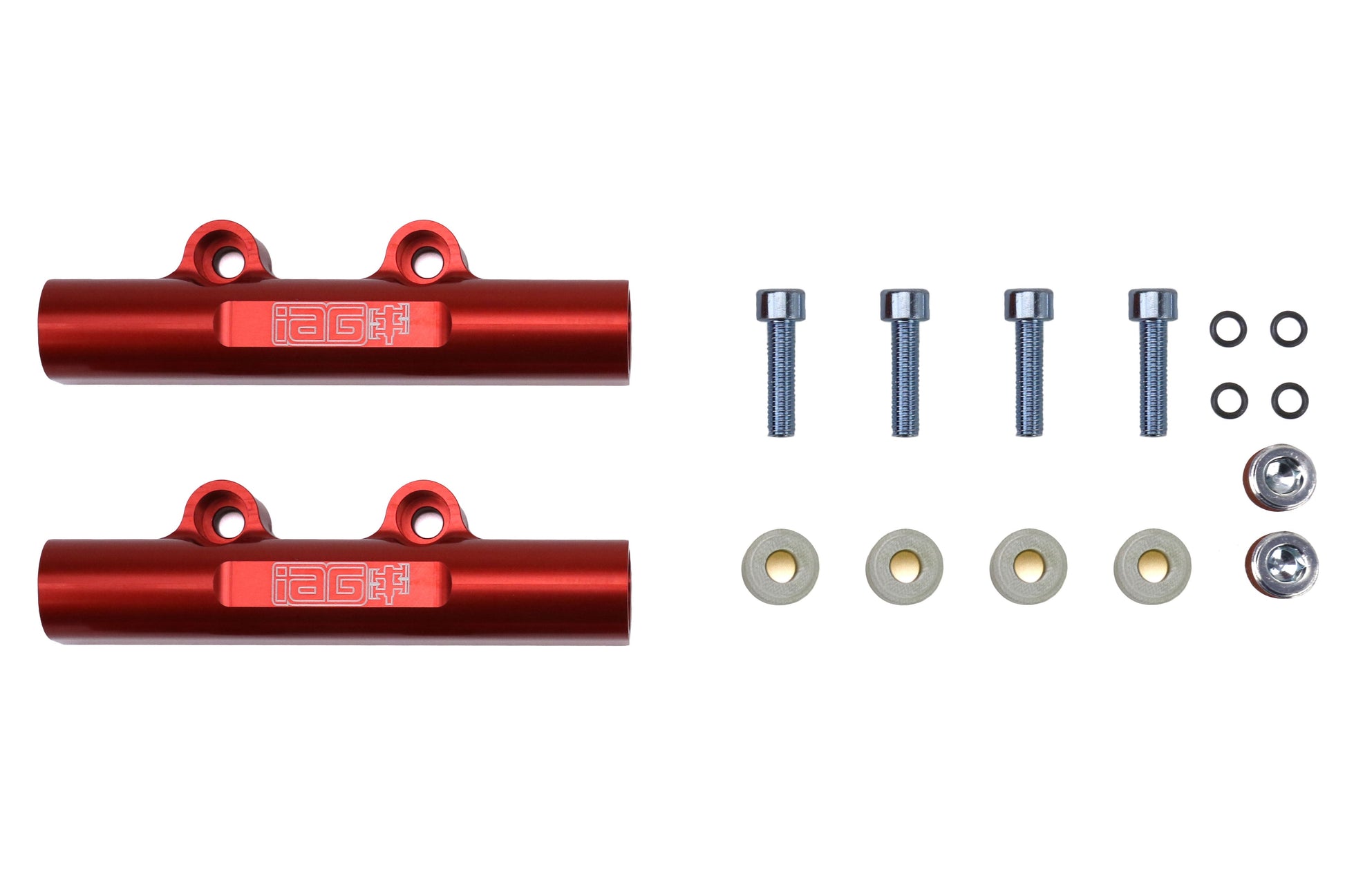 IAG V3 Top Feed Fuel Rails Red - Subaru Models (inc. 2002-2014 WRX / 2007+ STI)