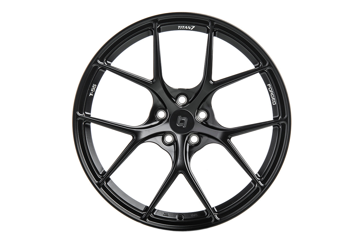 TITAN 7 T-S5 Machine Black 18x10.5 +22 5x114.3 (Single Wheel) - 2015-2024 Subaru WRX / 2015-2021 STI / 2019-2023 Forester