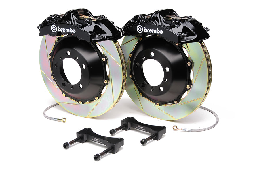 Brembo Gran Turismo 6 Piston Front Brake Kit Black Slotted Rotors - 2004-2017 Subaru STI / 2010-2012 Legacy GT/3.5R