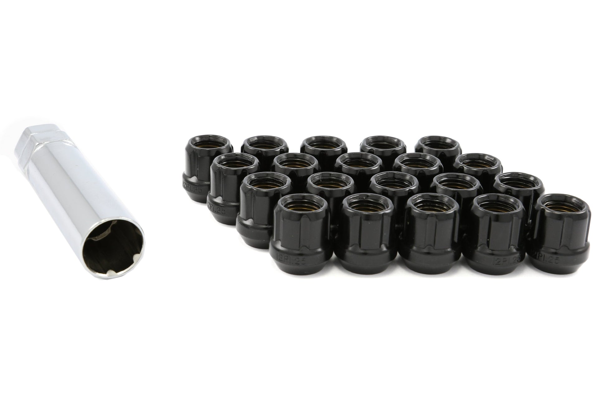 Muteki Lug Nuts 12x1.25 Open Ended Black - 2001-2024 Subaru WRX / 2004-2021 STI / 2013-2024 Scion FR-S / Subaru BRZ / Toyota GR86