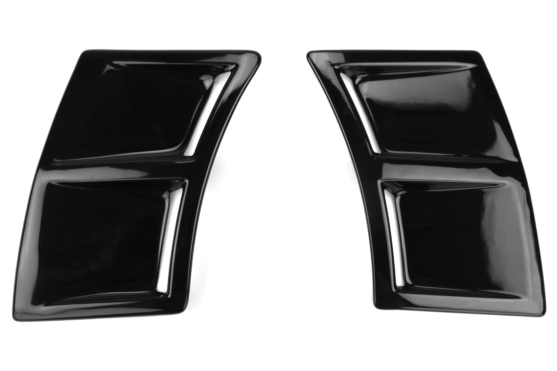 OLM S207 Style Paint Matched Rear Bumper Vent Inserts - Crystal Black Silica / Raven (D4S) - 2015-2021 Subaru WRX / STI