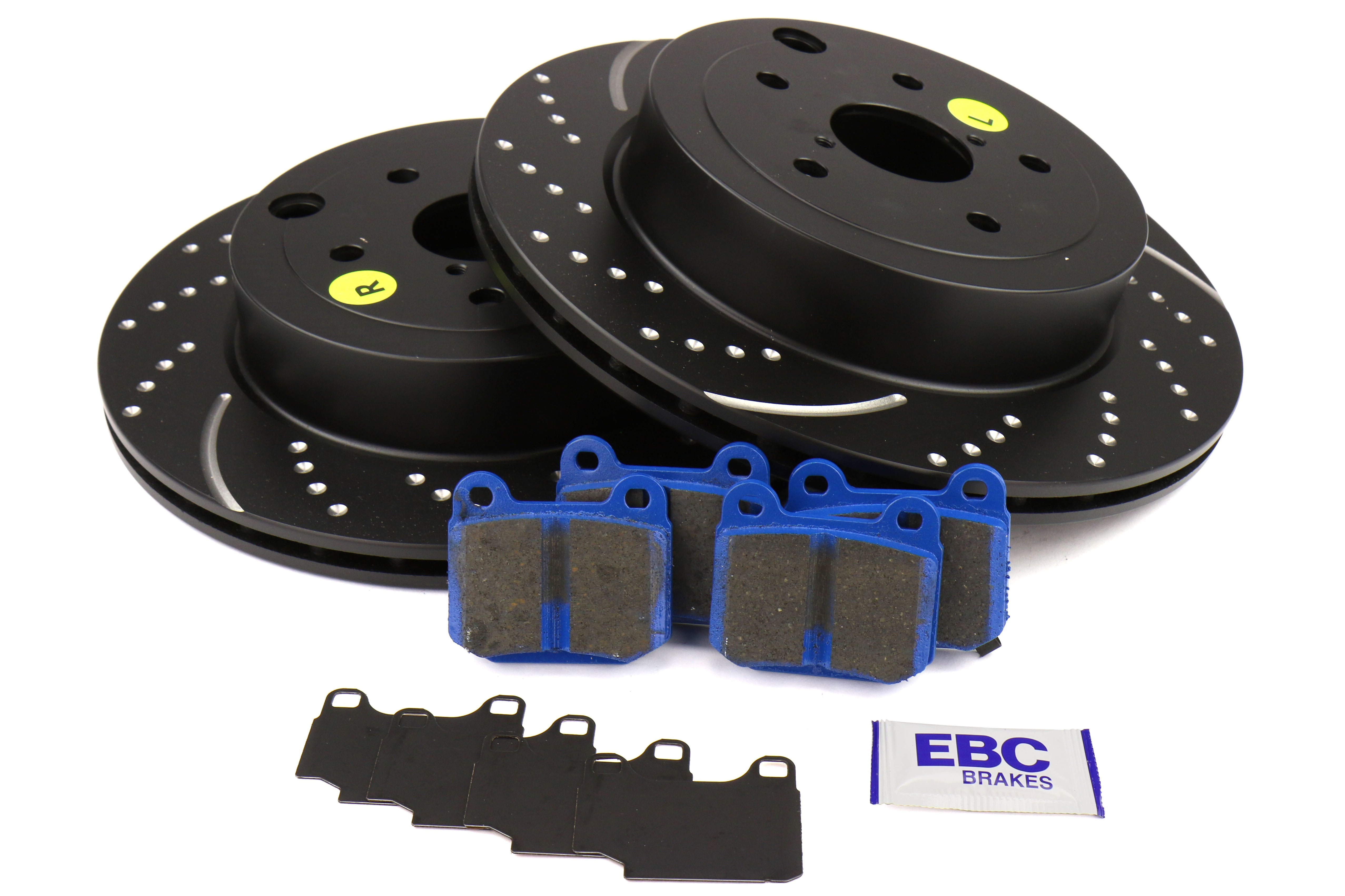 EBC Brakes S6 Rear Brake Kit Bluestuff Pads and 3GD Rotors - 2008-2017 Subaru STI