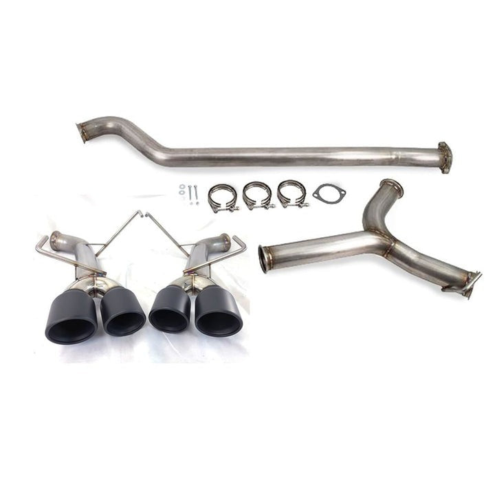 ETS Catback Exhaust System w/ Muffled Rear and Resonated Mid Pipe - Stealth Black Tips - 2015-2021 Subaru WRX / STI