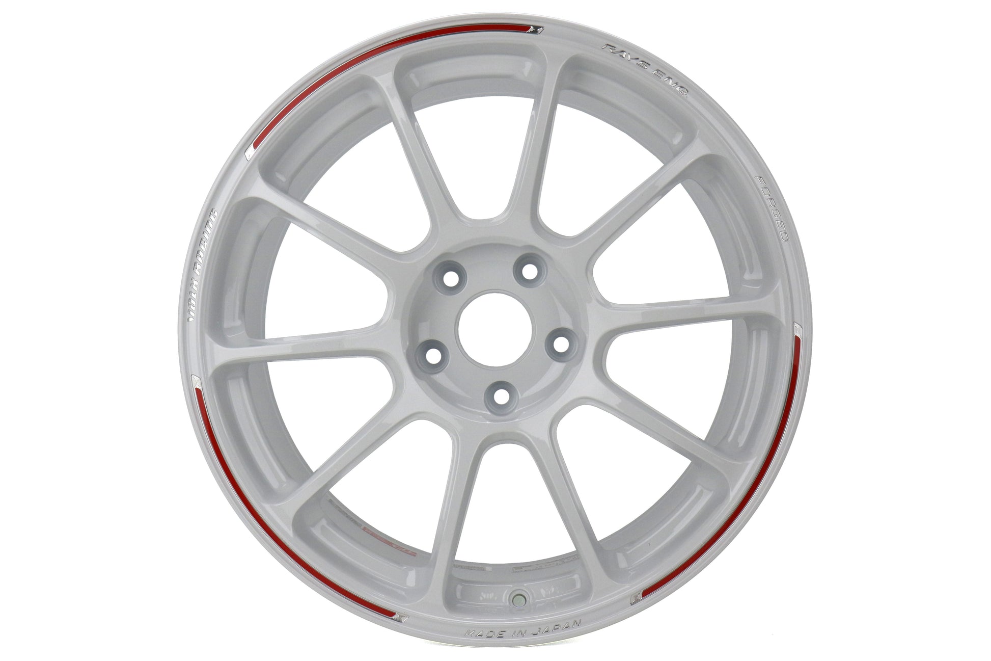 VOLK ZE40 RW Dash White/Redot 18x10 +38 5x114.3 (Single Wheel) - 2015-2023 Subaru WRX / 2015-2021 STI / 2019-2023 Forester