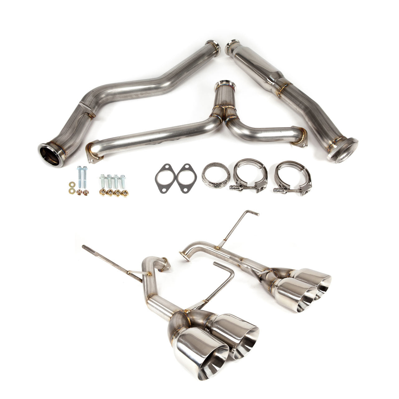 Subarus (inc. 15-18 STI / 15-21 WRX) Nameless Performance Cat Back Exhaust System w/ Muffler Delete