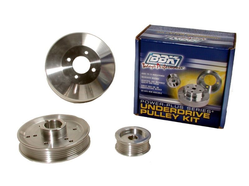 BBK 96-01 Mustang 4.6 GT Cobra Underdrive Pulley Kit - Lightweight CNC Billet Aluminum (3pc)