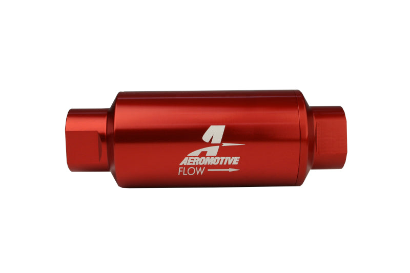 Aeromotive In-Line Filter - AN-10 size - 40 Micron SS Element - Red Anodize Finish