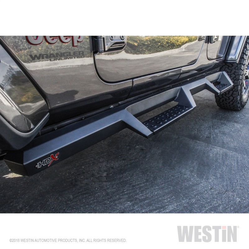 Westin 18-20 Jeep Wrangler JL Unlimited 4DR HDX Drop Nerf Step Bars - Textured Black