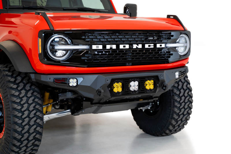 Addictive Desert Designs 21-22 Ford Bronco Bomber Front Bumper (w/ 3 Baja Designs LP4 Mounts)