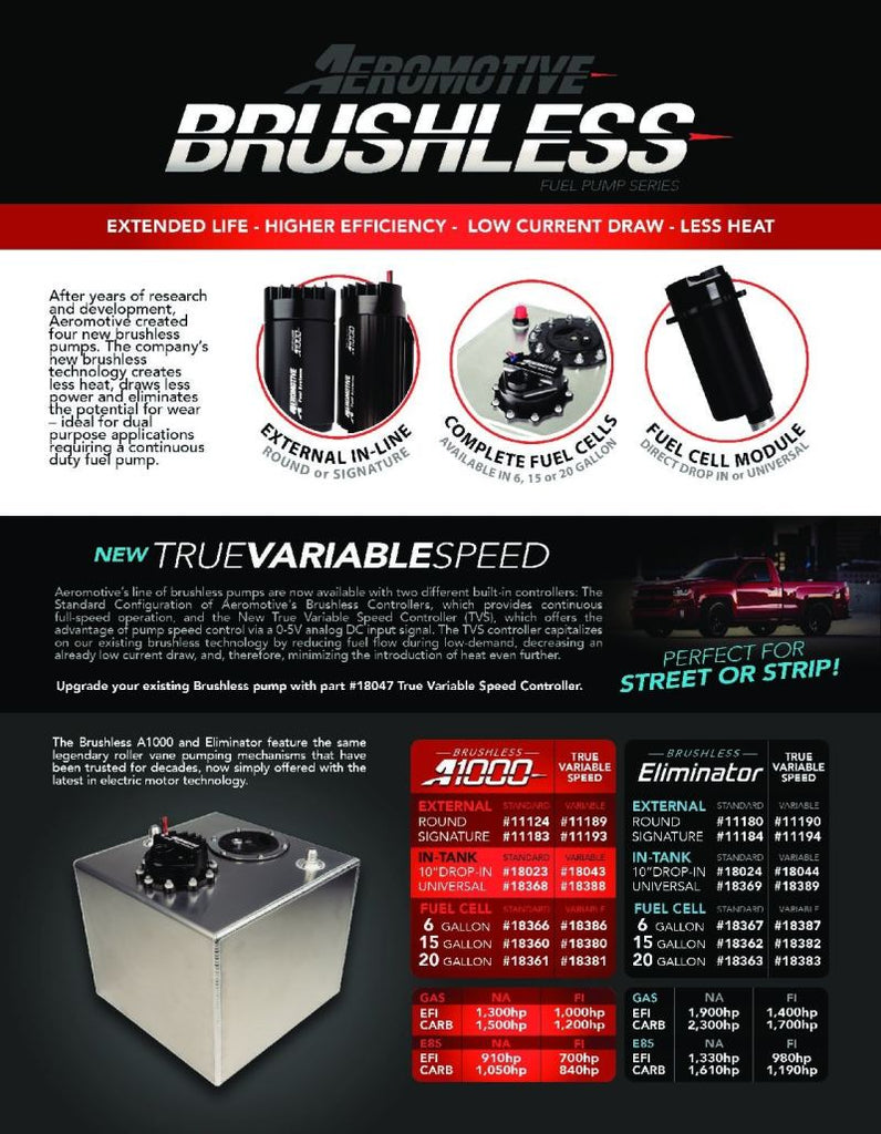 Aeromotive A1000 Brushless External In-Line Fuel Pump