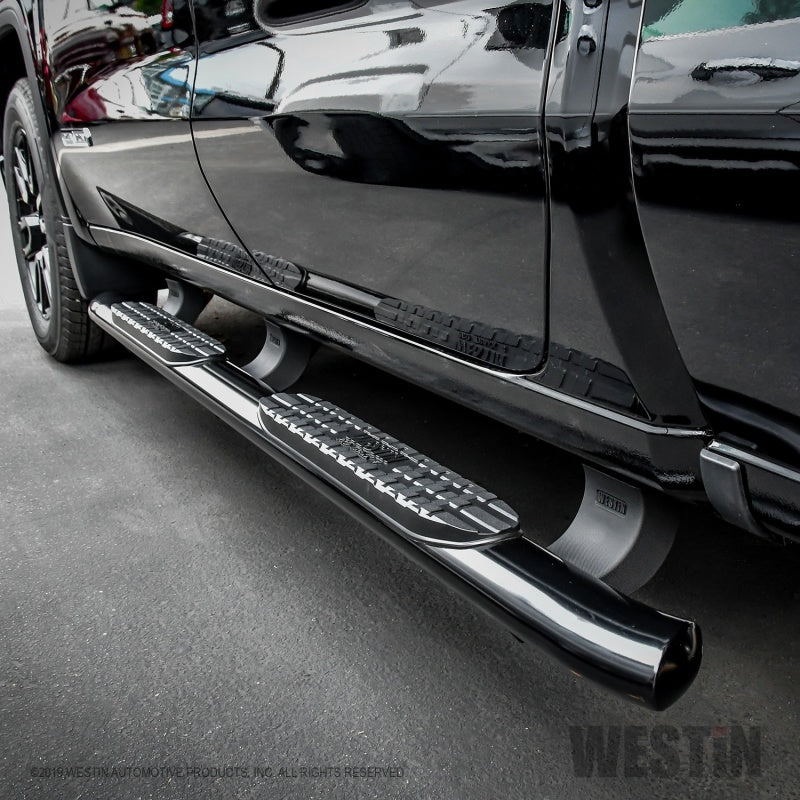 Westin 19-20 Chevrolet/GMC Silverado/Sierra 1500 Double Cab PRO TRAXX 4 Oval Nerf Step Bars - Black